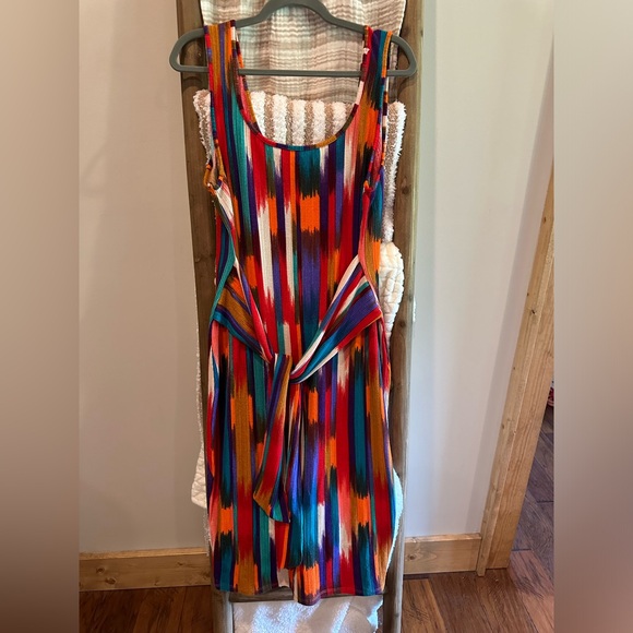 Asoph Dresses & Skirts - Tank dress, colorful, tie waist 3X